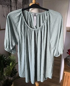 SUZANNE GRAE green marl scoop neck tunic - 2XL BNWT $25 RRP - Picture 1 of 2
