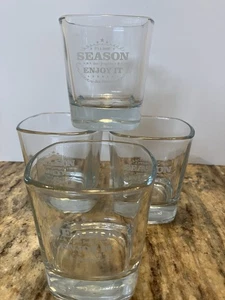 4 Jack Daniels Short Season Don't Forget to Enjoy It Glass Whiskey Bourbon Bar  - Picture 1 of 4