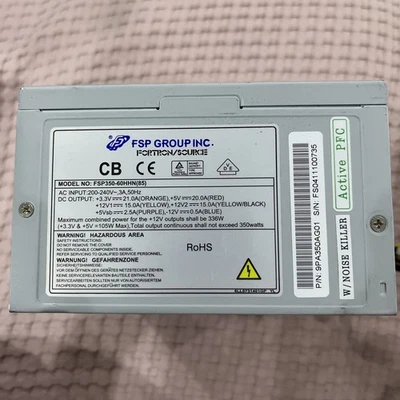  Alimentatore PC Fortron/Source FSP Group FSP350-60HHN(85) 350 Watt 20+4 PIN - Immagine 1 di 4