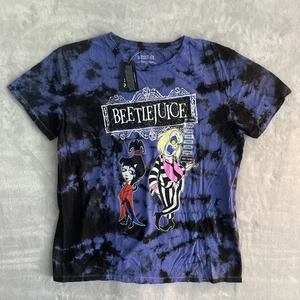 Beetlejuice Purple Black Tie Dye Hot Topic T Shirt Size Large NWT Women’s New - Picture 1 of 7