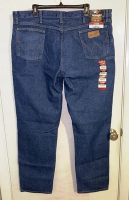 Wrangler Men's Flame Resistant FR Blue Denim Jeans Relaxed Workwear Cat 2 42x34 - Image 1 of 4