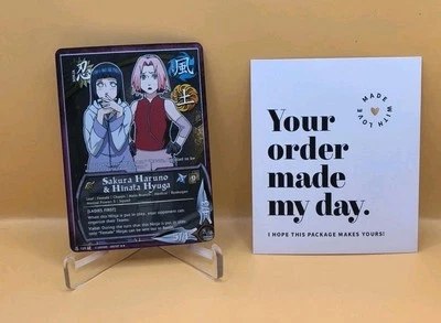 Naruto CCG/TCG - Sakura Haruno & Hinata Hyuga - Foil - Rare - Bandai - 1st Ed - Image 1 of 4