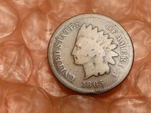 1865 Indian Head Cent Penny Fancy 5  #1A - Picture 1 of 2