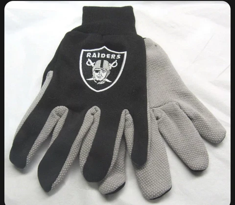 Las Vegas Raiders Palm Utility Gloves Black w/ Gray Palm by FOCO. NFL Cover