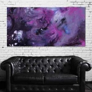 Quadro astratto viola su tela arte da parete decorazione casa murale - Foto 1 di 4