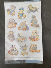 Vintage 1996 Cherished Teddies Sticker Pages In Package 94301 4 Sheets?