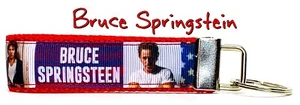 Bruce Springsteen Llavero Muñequera Llavero 1" Ancho Cremallera Tirar Correa Cámara  - Imagen 1 de 10