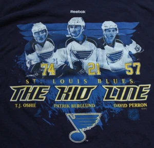 Vintage St. Louis Blues The Kid Line T-Shirt Oshie Perron Berglund XL Reebok - Picture 1 of 3