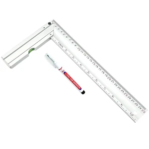 Anschlagwinkel Präzision 300mm Markierstift Wasserwaage Messwerkzeug - Bild 1 von 7