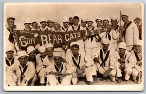RPPC Postcard 6th Division Bear Cats 1914 Military Baseball Team Navy Sailors - Picture 1 of 7