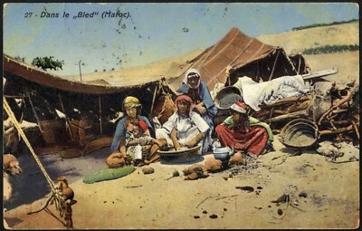 MAROC 1933 ПК 2 б/у на РУМЫНИИ @IBASFALAU BEDOUIN «Dans le BLED» В пути - Изображение 1 из 4