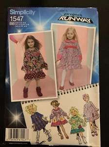 Simplicity Pattern 1547 Toddlers/Child Dress Ruffles Girls Sizes 4 5 6 7 8 - Picture 1 of 2