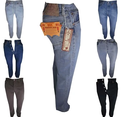Vaqueros Levis 501 Hombre w27 28 29 30 31 32 33 Nuvi Pantalones Levi's Regular - Imagen 1 de 4