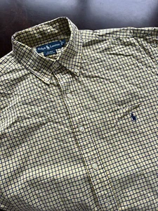 Ralph Lauren Herren Blake Hemd gelb blau kariert Knopfleiste Kurzarm Größe: L - Bild 1 von 8