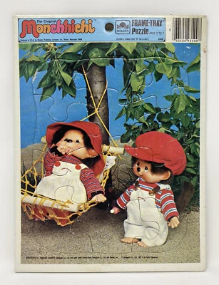 Vintage 80s Puzzle Board Tray Monchhichi - Image 1 of 2