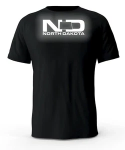 North Dakota ND State Reflective Logo Black T-Shirt - Picture 1 of 3