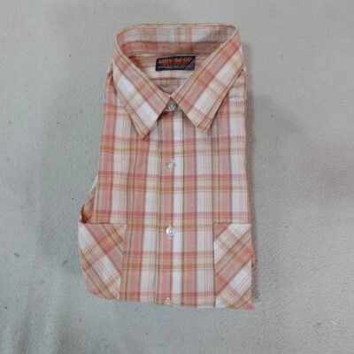 Camisa De Colección Moving Up Para Hombre Grande Naranja Cuadros Botón Top Ligera Nueva Foto 1 de 4