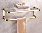 Accessoires muraux de salle de bain en laiton doré barre à serviettes et support et étagère 2ba841