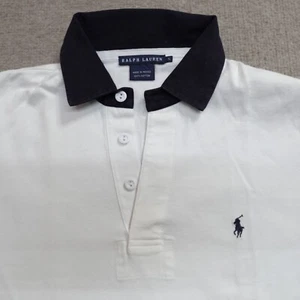 Ralph Lauren Womens Polo Shirt Small White Rugby Kangaroo Pocket 3/4 Sleeves - Picture 1 of 9