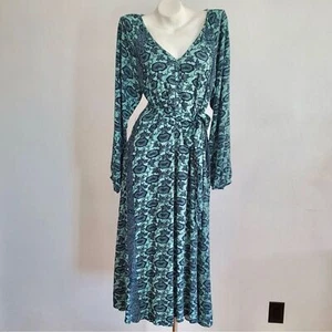 Knox Maxikleid Rose Langarm grün blau Boho Bauern Paisley Midi Länge XL - Bild 1 von 10