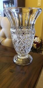 Large Towle Crystal Vase With Cut Pineapple Design 14"  Czech Republic