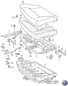 Original Volkswagen 357881088 Cover for Guide Rail Caddy Golf Jetta New - Picture 1 of 3