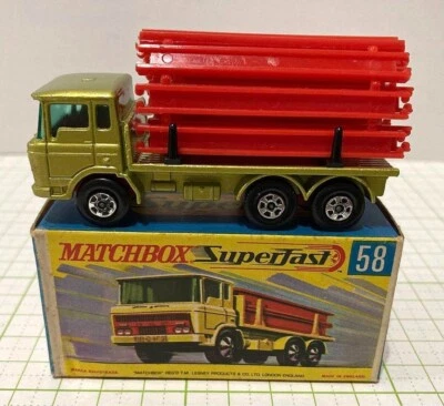 Matchbox - #58 Daf Girder Truck 12 Girders Color Green - Image 1 of 4