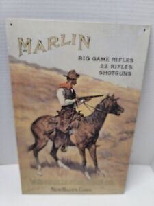 Marlin Fire Arms Co. Sporting Firearms catalog Tin sign