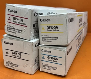 New Set of 4 Genuine OEM Canon GPR-56 BYMC Toner imageRunner C7565 C7570 C7580 - Picture 1 of 7