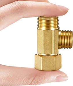 Adattatore linea acqua sdoppiatore valvola a T - ottone lavastoviglie 3/8"-3/8"-3/8", oro - Foto 1 di 6