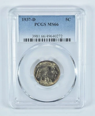 1937-D Indian Head Buffalo Nickel MS66 PCGS Blue Label *4739 - Image 1 of 4