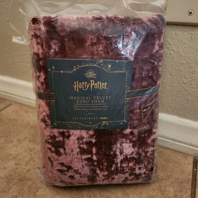 NEW Pottery Barn Teen Harry Potter Magical Velvet EURO sham Burgundy - Image 1 of 4