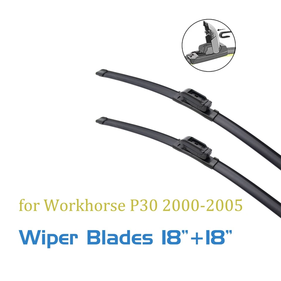 2, para Workhorse P30 2000-2005 limpiaparabrisas 18 18 gancho en J delantero Foto 1 de 4