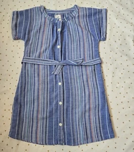 Gap Girls Light Blue Stripe Dress Button Front EUC Girl's Size Small (6-7) - Picture 1 of 12