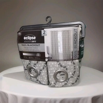 Cortinas ojal Eclipse Absolute Zero Blackout 2 paneles ahorro energía totalmente nuevas Foto 1 de 4