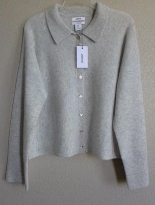 Cárdigan suéter gris con cuello manga larga 100 % cachemir XL JASON WU para mujer Foto 1 de 4