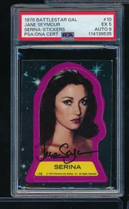 1978 Battlestar Galactica Sticker #10 Jane Seymour PSA 5 signed auto PSA/DNA 9 - Picture 1 of 2
