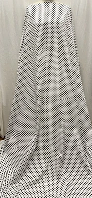 100% Cotton Gabardine Polka Dot  Black White Print Fabric 3 Yards Long 56" Wide - Image 1 of 4