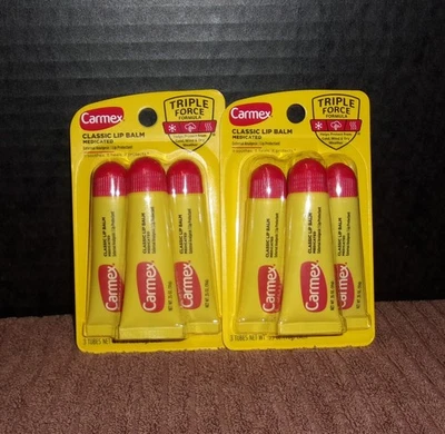 LOTE DE 2 - Bálsamo Labial Clásico Carmex .35oz - Sabor Original, Paquete de 3 Foto 1 de 3