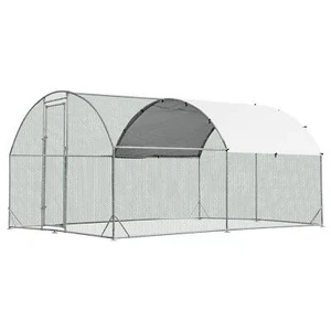 Large Metal Chicken Coop Outdoor Galvanized Dome Cage w/ Cover 9' x 12.5' - Picture 1 of 8