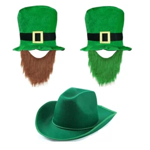 Green Top Hat St Patrick Holiday Hat Irish National Day Celebration Headwear - Picture 1 of 10