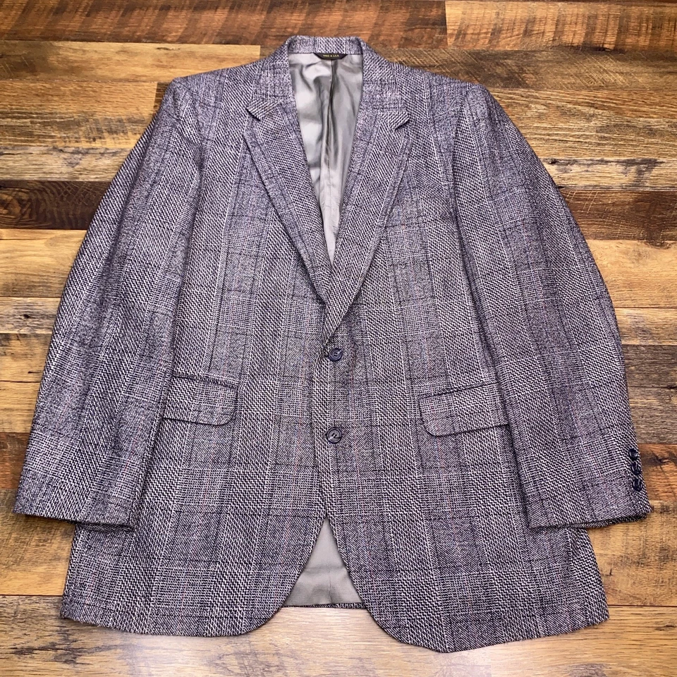 Blazer Abrigo Deportivo Stafford Tweed 46 Lana Espiga De Colección Foto 1 de 4