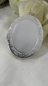 Sterling Silver Double Locket Pendant Large Vintage 80s Art Deco Style 4.5cms - Picture 1 of 18