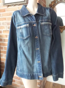 Jean Jacket by Paris Blues Breast Pockets Side Pockets Size 3 - Picture 1 of 12