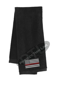 Thin RED Line American Flag Firefighter Fireman Golf Yoga Workout Gym Towel - Picture 1 of 1