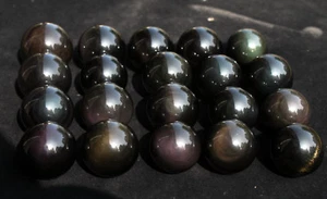 685 g 20 piezas ¡ARCO IRIS!¡! BOLA ESFERA DE CRISTAL DE CRISTAL DE OBSIDIANA OJO DE GATO NATURAL - Imagen 1 de 7