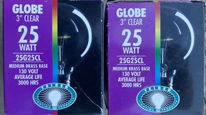 TEIBER 25W 3" Globe klar große Badezimmer Waschtisch Glühbirne 3000 Stunden 2er Pack - Bild 1 von 9