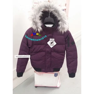 CHAQUETA BOMBER HOLLISTER ACOGEDORA FORRADA ABRIGO PÚRPURA MUJER TALLA S,L - Imagen 1 de 14