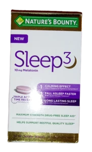 Nature's Bounty 120 Tablets Sleep3 10mg Melatonin Exp 11/2026 - Picture 1 of 5