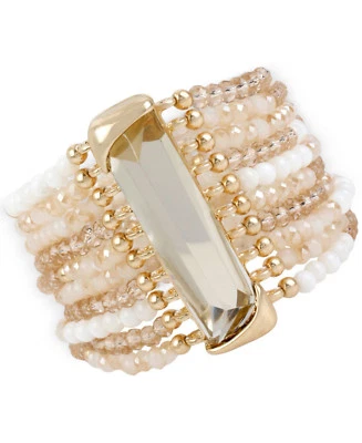 Kenneth Cole New York Gold Tone Rectangular Stone Multi-Row Bracelet NWT - Image 1 of 3